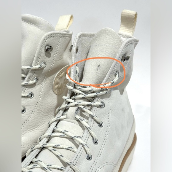 Converse Chuck Taylor Crafted Hi White Leather Boots - Size M8 or W9.5 - Picture 9 of 9